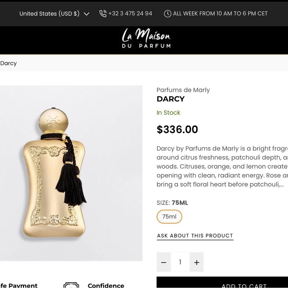 Beautiful parfume de Marley tester 95 percent full price reflects tester